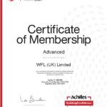 WPL (UK) Ltd Achilles Building Confidence Certificate of Membership to 30th January 2020