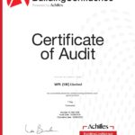 WPLUK Achilles Building Confidence Certificate of Audit to 16th April 2020