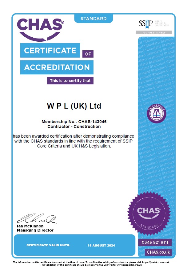 WPLUK CHAS SSIP Certification to 15th August 2024 larger image